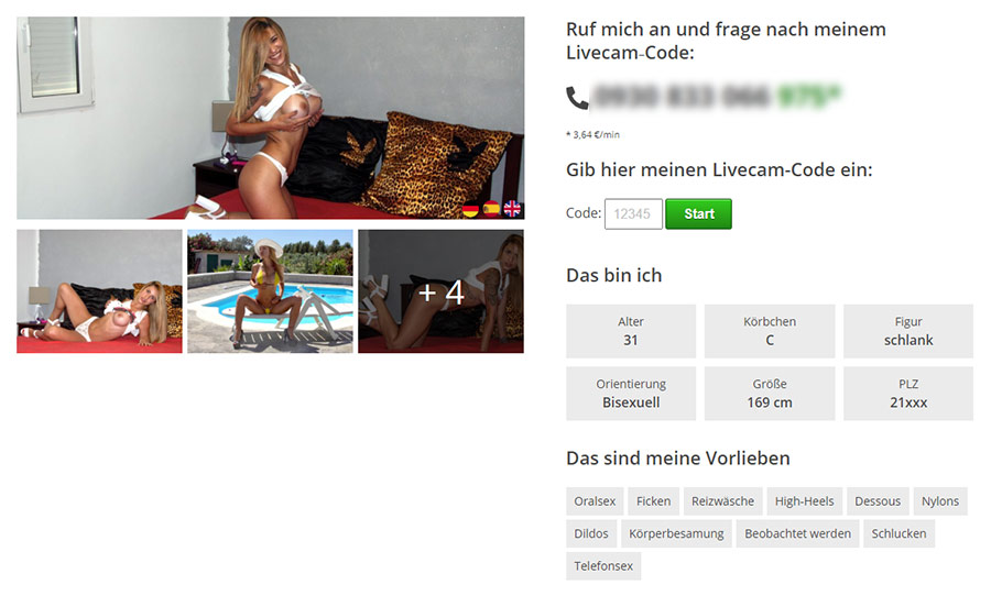 Beianrufsex.com bietet übersichtliche Amateur Profile